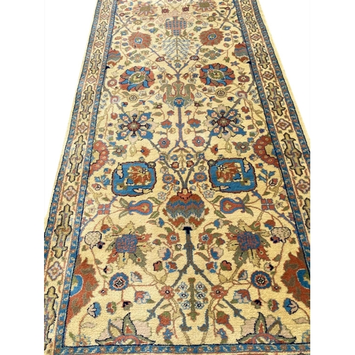 165 - VERY FINE SHAH ABBAS DESIGN TABRIZ RUNNER, 370cm x 80cm.