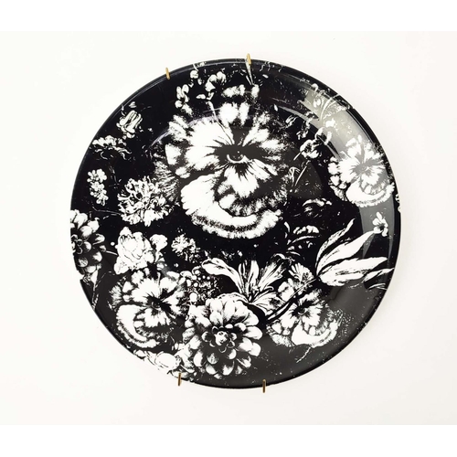 28 - FORNASETTI STYLE PLATES, six various monochrome designs, 20.5cm W. (6)