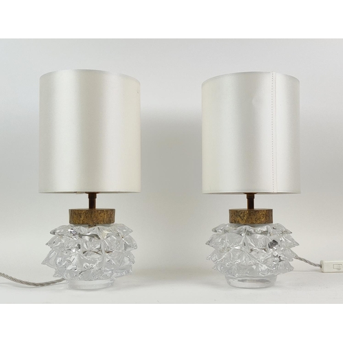 362 - PORTA ROMANA HEDGEHOG TABLE LAMPS, a pair with shades, overall each 37cm H, including shades. (2)