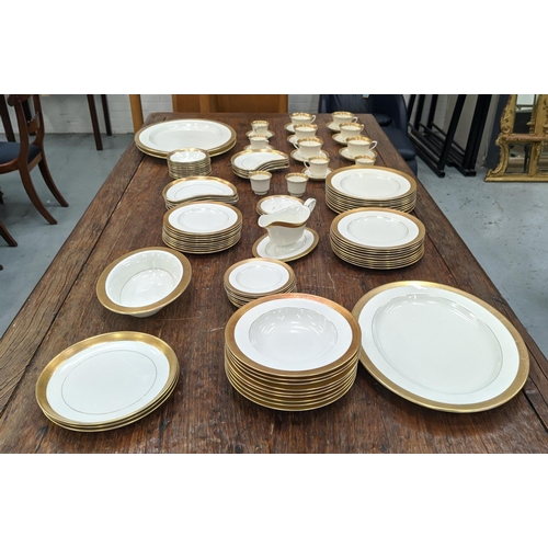 7 - ROYAL WORCESTER PART DINNER SERVICE, Durham pattern, nine dinner plates, nine side plates, nine soup... 