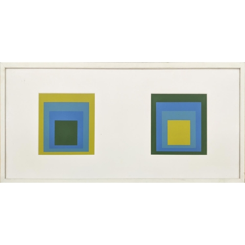 92 - JOSEPH ALBERS HOMAGE TO THE SQUARE, screen prints, framed (2 in one frame), Portfolio: Formulation A... 