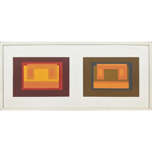 93 - JOSEPH ALBERS VARIANTS, screen prints, framed (2 in one frame), each 30cm x 40cm.