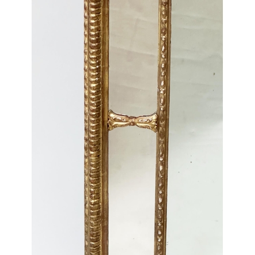 139 - WALL MIRROR, 19th century George III design giltwood and gesso, rectangular with marginal plates and... 