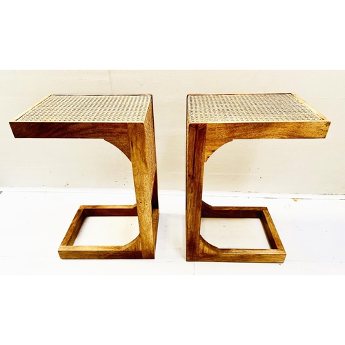 350 - SIDE TABLES, a pair, 1960's Danish style, 60cm H x 30cm x 40cm. (2)