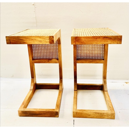 350 - SIDE TABLES, a pair, 1960's Danish style, 60cm H x 30cm x 40cm. (2)