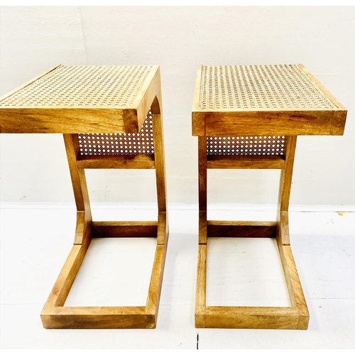 350 - SIDE TABLES, a pair, 1960's Danish style, 60cm H x 30cm x 40cm. (2)