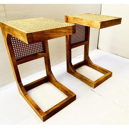 350 - SIDE TABLES, a pair, 1960's Danish style, 60cm H x 30cm x 40cm. (2)