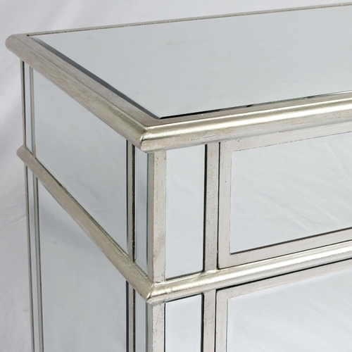 358 - MIRRORED CHEST, Venetian style with two short over three long drawers, 80cm H x 100cm x 50cm.