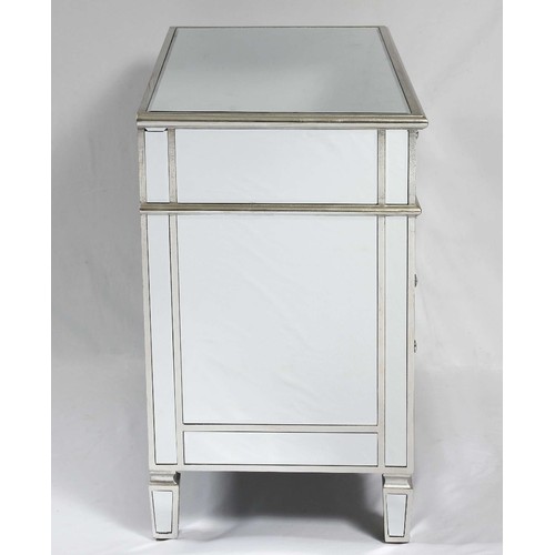 359 - MIRRORED CHEST, Venetian style with two short over three long drawers, 80cm H x 100cm x 50cm.