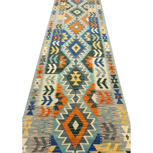 151 - ANATOLIAN KILIM RUNNER, 300cm x 79cm.