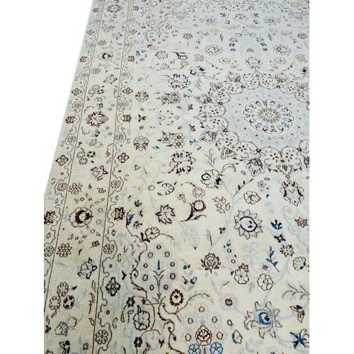 158 - FINE PERSIAN PART SILK NAIN CARPET, 304cm x 203cm.