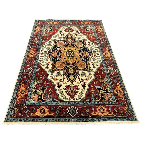 160 - PERSIAN HERIZ RUG, 215CM X 155CM.