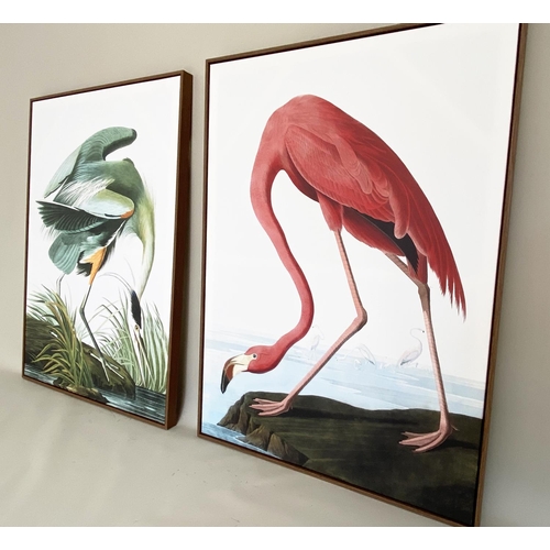 65 - AFTER JOHN JAMES AUDUBON PRINTS, a set of two, on canvas, 113cm H x 83cm. (2)