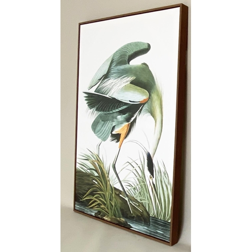 65 - AFTER JOHN JAMES AUDUBON PRINTS, a set of two, on canvas, 113cm H x 83cm. (2)