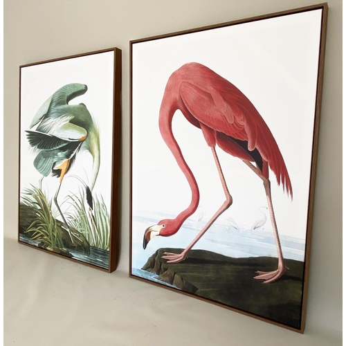 65 - AFTER JOHN JAMES AUDUBON PRINTS, a set of two, on canvas, 113cm H x 83cm. (2)