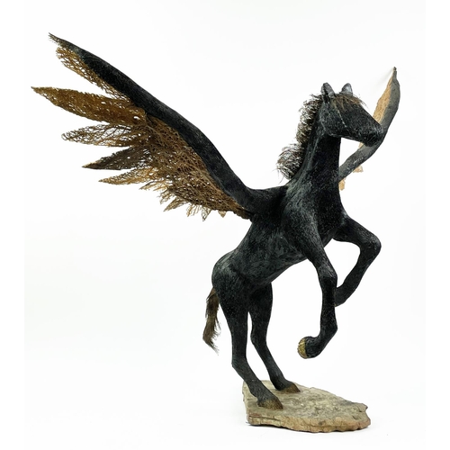 3 - DANIEL CARSTENS (SOUTH AFRICAN) PEGASUS SCULPTURE, fashioned using natural materials, 73cm H x 86cm ... 