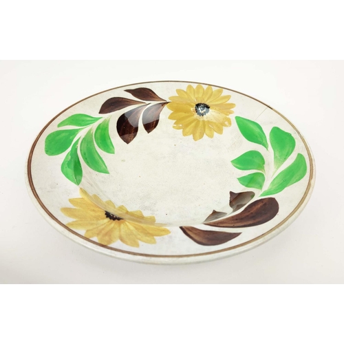 30 - CERAMIC PLATES, five, handpainted with Hispanic rustic foliate decoration. (5)