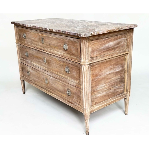 103 - DIRECTOIRE COMMODE, late 18th century  French walnut and silvered mounted with three long drawers, f... 