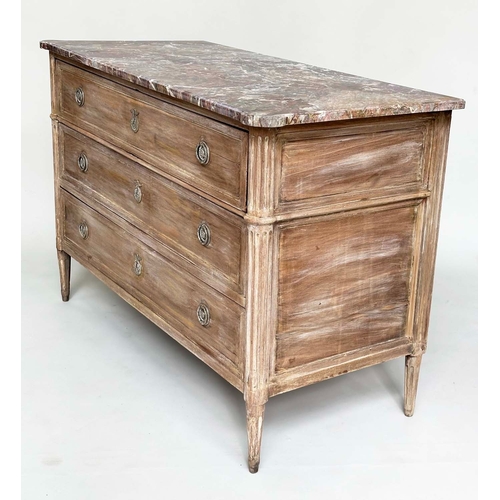 103 - DIRECTOIRE COMMODE, late 18th century  French walnut and silvered mounted with three long drawers, f... 