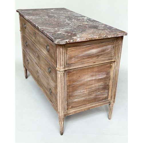 103 - DIRECTOIRE COMMODE, late 18th century  French walnut and silvered mounted with three long drawers, f... 