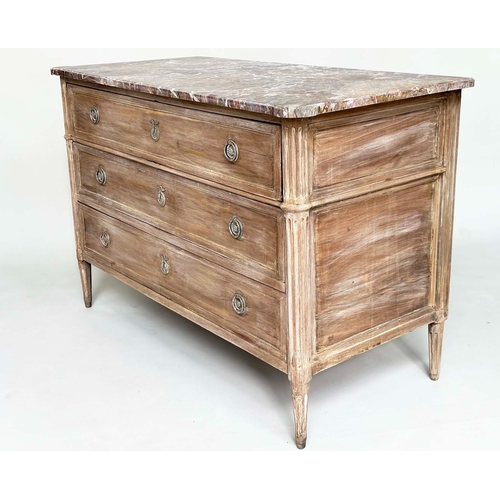 103 - DIRECTOIRE COMMODE, late 18th century  French walnut and silvered mounted with three long drawers, f... 