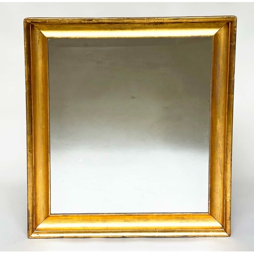 125 - WALL MIRROR, 19th century rectangular with ogee moulded frame, 87cm W x 103cm H.