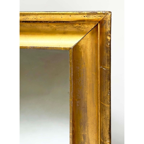 125 - WALL MIRROR, 19th century rectangular with ogee moulded frame, 87cm W x 103cm H.