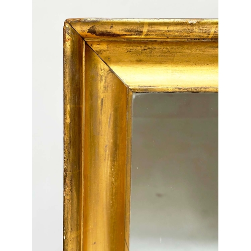 125 - WALL MIRROR, 19th century rectangular with ogee moulded frame, 87cm W x 103cm H.