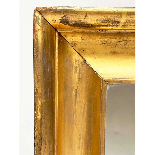 125 - WALL MIRROR, 19th century rectangular with ogee moulded frame, 87cm W x 103cm H.