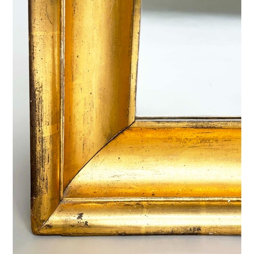 125 - WALL MIRROR, 19th century rectangular with ogee moulded frame, 87cm W x 103cm H.