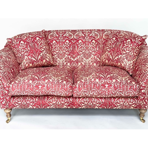 126 - SOFA BY SOFA WORKSHOP IN MORRIS AND CO FABRIC, Victorian style with bluebell claret/gold by Morris a... 