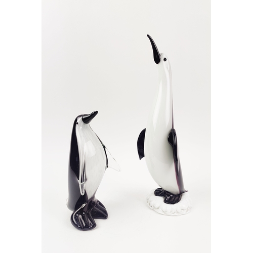 17 - MURANO PENGUINS, two, coloured glass, 41cm H. (2)