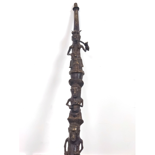 3 - BAMOUN BRONZE PIPE, Cameroon, 105cm H.