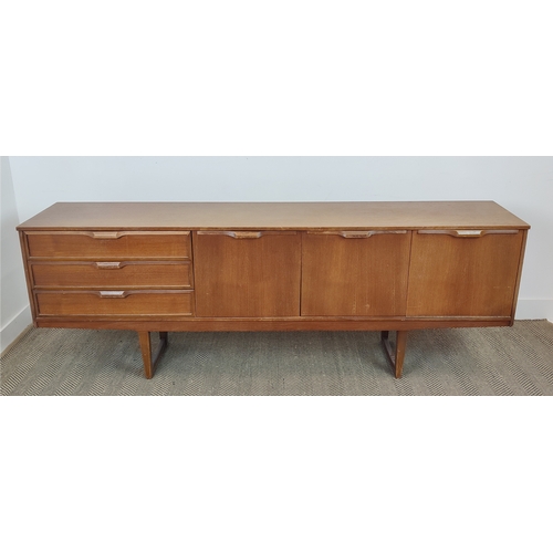 411 - SIDEBOARD, vintage 20th century with three drawers central cabinet and another compartment with drop... 