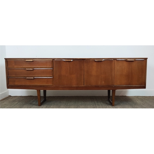 411 - SIDEBOARD, vintage 20th century with three drawers central cabinet and another compartment with drop... 