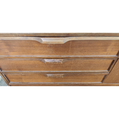 411 - SIDEBOARD, vintage 20th century with three drawers central cabinet and another compartment with drop... 