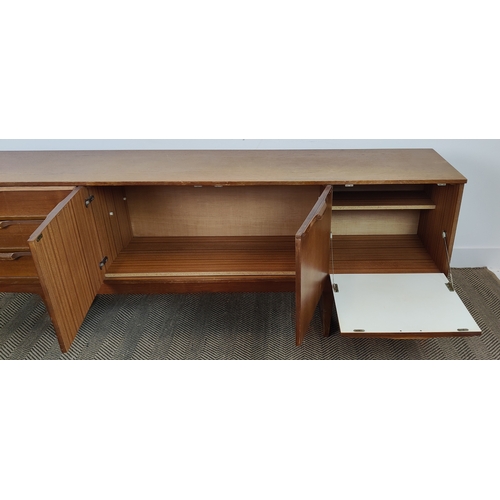 411 - SIDEBOARD, vintage 20th century with three drawers central cabinet and another compartment with drop... 