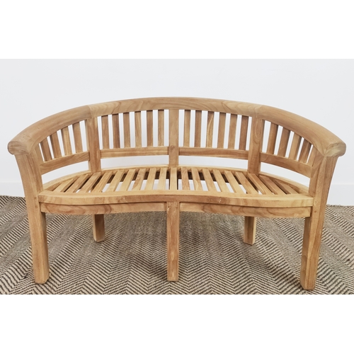 430 - CHILDS GARDEN BENCH, teak, 58cm H x 95cm W x 40cm D.