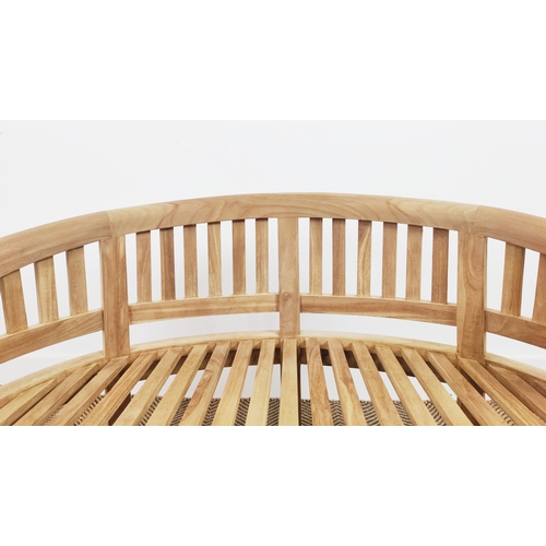 430 - CHILDS GARDEN BENCH, teak, 58cm H x 95cm W x 40cm D.