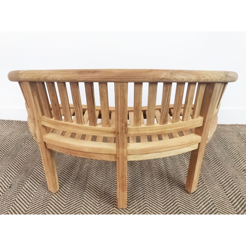 430 - CHILDS GARDEN BENCH, teak, 58cm H x 95cm W x 40cm D.