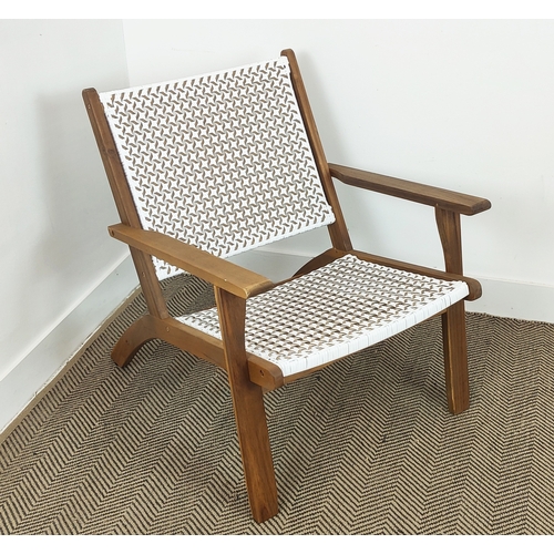 461 - ARMCHAIR, 1960s Danish style, faux rattan seat and back, 65cm W.