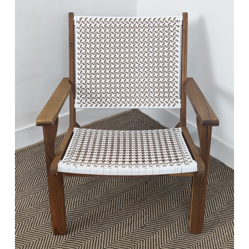 461 - ARMCHAIR, 1960s Danish style, faux rattan seat and back, 65cm W.