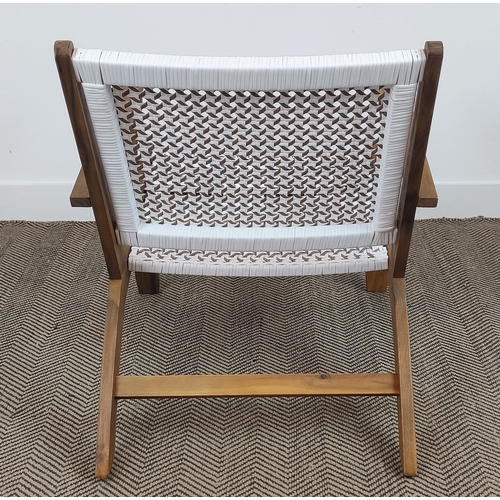 461 - ARMCHAIR, 1960s Danish style, faux rattan seat and back, 65cm W.