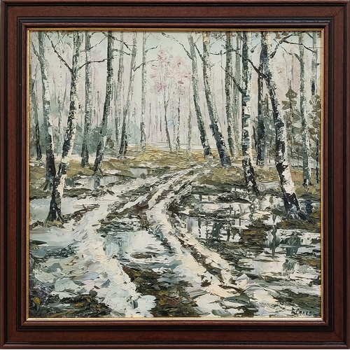 57 - YEVGENI SINYOV (XXI Century), 'Spring is coming', oil on canvas, 45cm x 49cm.