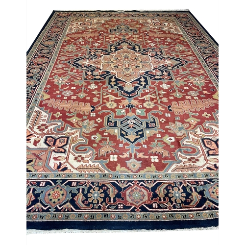 83 - VINTAGE INDO PERSIAN HERIZ CARPET, 420cm x 300cm.