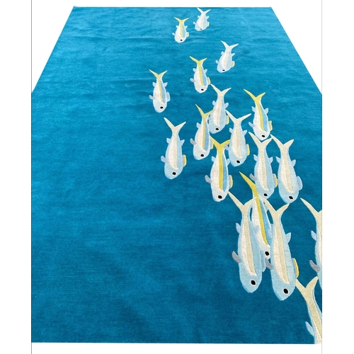 85 - THE RUG COMPANY CARPET, 227cm x 154cm, 'Fishes', designed by Edward Barker and Jay Osgerby.