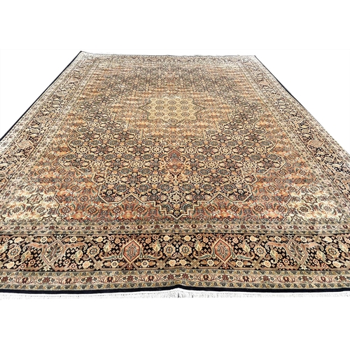 93 - FINE PURE SILK MOHTASHAM DESIGN CARPET, 430cm x 310cm.