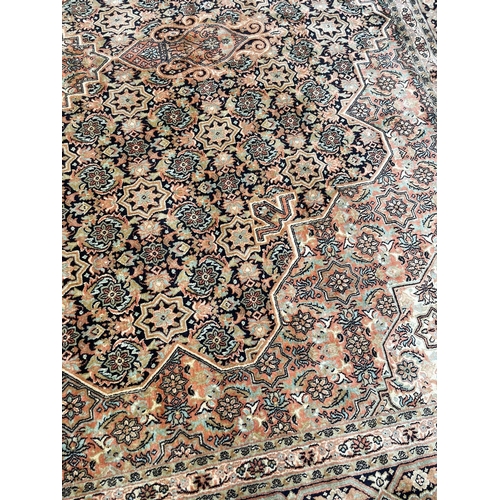 93 - FINE PURE SILK MOHTASHAM DESIGN CARPET, 430cm x 310cm.