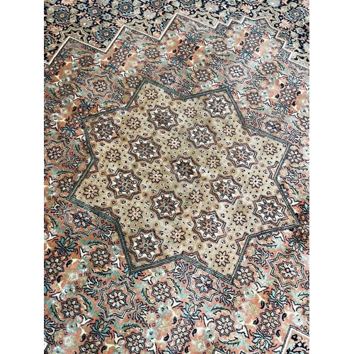 93 - FINE PURE SILK MOHTASHAM DESIGN CARPET, 430cm x 310cm.