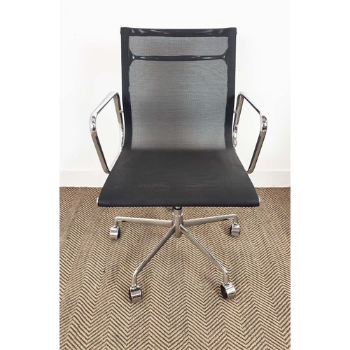 414 - AFTER CHARLES AND RAY EAMES ALUMINIUM GROUP STYLE CHAIRS, a pair, 93cm H at tallest approx. (2)